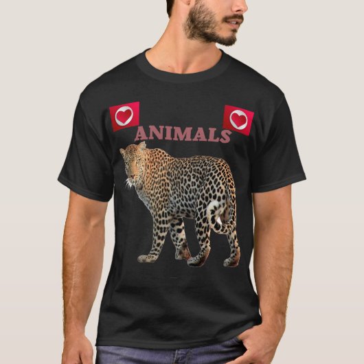 Animals I love You,Pets Retro Wild Novelty T-Shirt (Vorderseite)