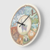Animals image round coaster sticker große wanduhr (Winkel)