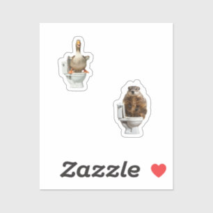 ANIMALS IN TOILETS AUFKLEBER