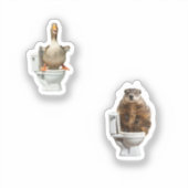 ANIMALS IN TOILETS AUFKLEBER (Vorderseite)