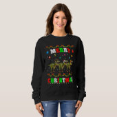 Animals Lights Merry Christmas Santa Dinosaur Sweatshirt (Vorne ganz)