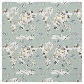 animals of the world nursery map - mint  stoff (Muster)