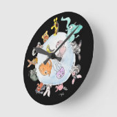 Animals of the World Runde Wanduhr (Winkel)