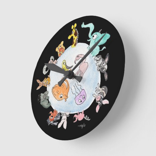 Animals of the World Runde Wanduhr (Winkel)