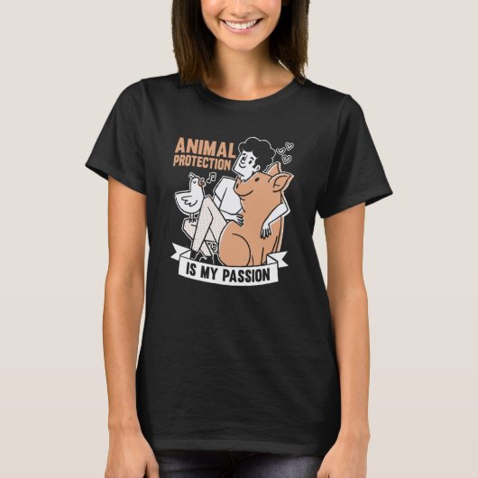Animals Over People Animal Activist Rescue Conserv T-Shirt (Vorderseite)