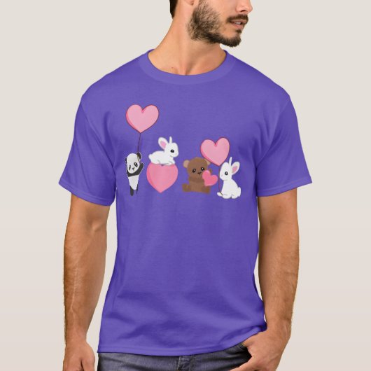Animals panda rabbit bear love animal rights activ T-Shirt (Vorderseite)