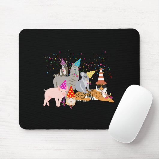 Animals Partying Cute Animals Having A Party _1 Mousepad (Mit Mouse)