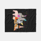Animals Partying Cute Animals Having A Party  Fleecedecke (Vorderseite (Horizontal))