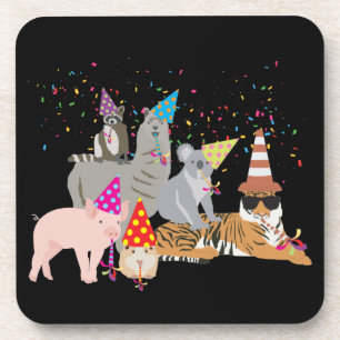 Animals Partying - Cute Animals Having a Party Getränkeuntersetzer