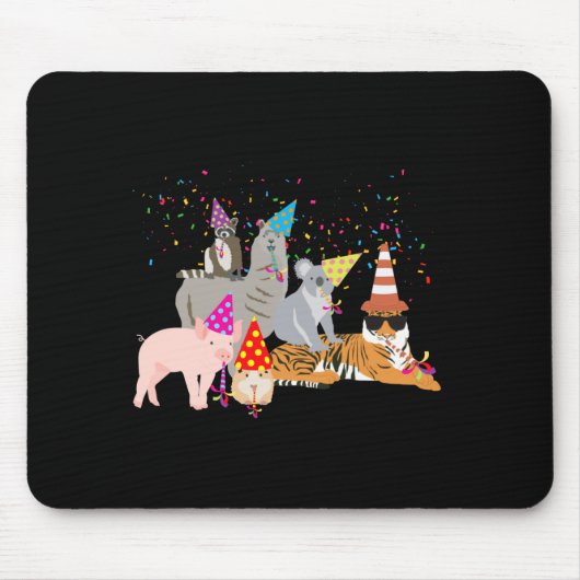 Animals Partying Cute Animals Having A Party  Mousepad (Vorne)