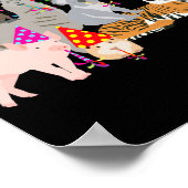 Animals Partying Cute Animals Having A Party  Poster (Ecke)