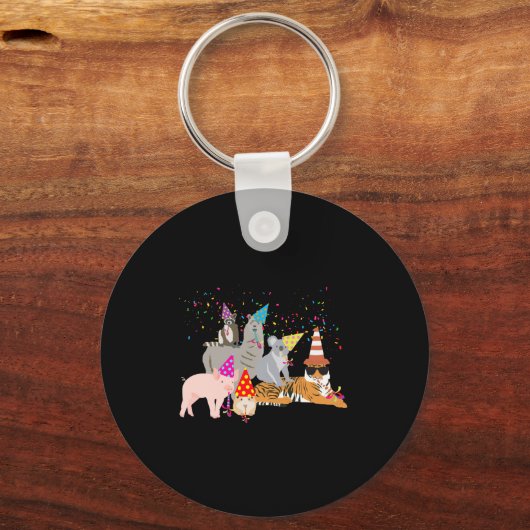 Animals Partying Cute Animals Having A Party Schlüsselanhänger (Vorderseite)