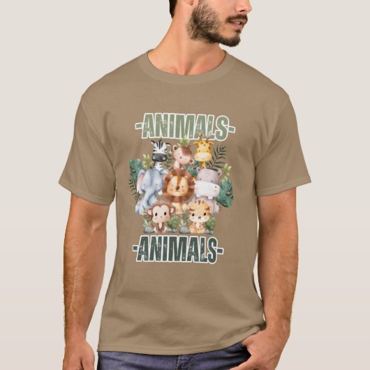 Animals retro family T-Shirt (Vorderseite)