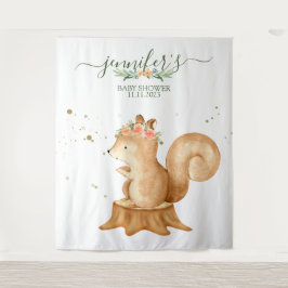 Animals Squirrel Family wildlife baby backdrop Wandteppich