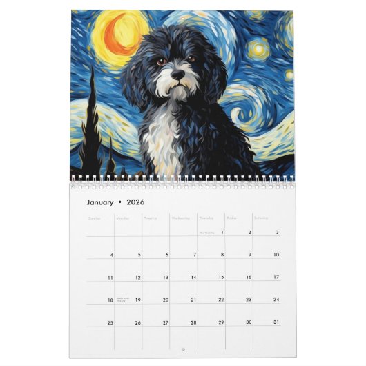 Animals Starry Night 2026 Kalender (Jan 2026)