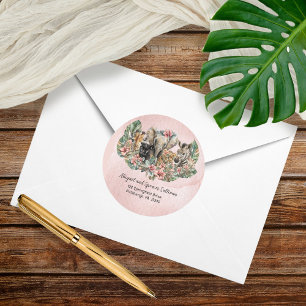 Animals Tropical Safari Return Address Seal Runder Aufkleber