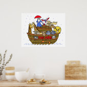Animals Two by Two on Noah's Ark Poster (Küche)