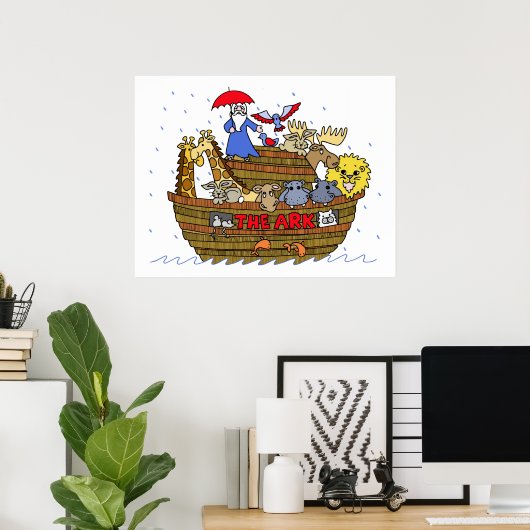 Animals Two by Two on Noah's Ark Poster (Heimbüro)