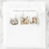 Animals Winter Forest Christmas Rechteckiger Aufkleber (Tasche)
