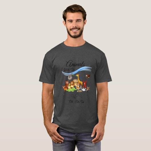 animals with us not for us retro T-Shirt (Vorne ganz)