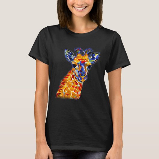 AnimalsAtPlay Bright Colorful Giraffe T-Shirt (Vorderseite)