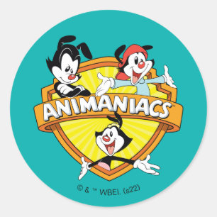 Animaniacs Warner Brothers & Sister WB Shield Runder Aufkleber