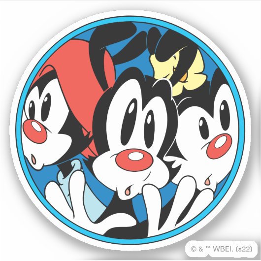 Animaniacs | Warner Siblings Circle Graphic Aufkleber (Vorderseite)