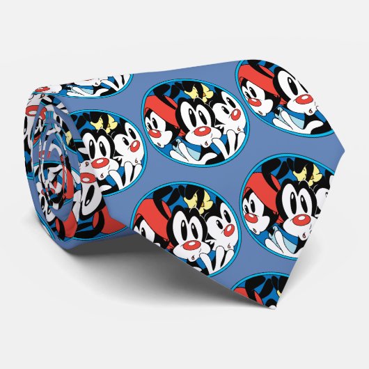 Animaniacs | Warner Siblings Circle Graphic Krawatte (Gerollt)