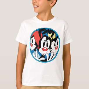 Animaniacs Warner Siblings Circle Graphic T-Shirt