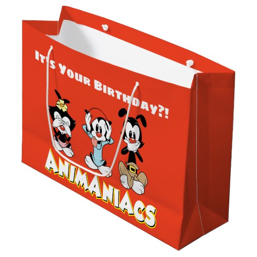 Animaniacs | Warner Siblings "No Evil" Grafik Große Geschenktüte (Vorderseite Schrägansicht)