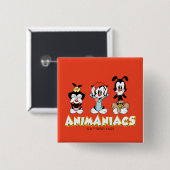 Animaniacs Warner Siblings "No Evil" Graphic Button (Vorne & Hinten)