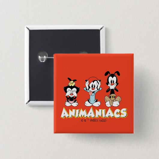 Animaniacs Warner Siblings "No Evil" Graphic Button (Vorne & Hinten)