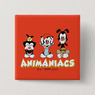 Animaniacs Warner Siblings "No Evil" Graphic Button