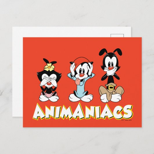 Animaniacs Warner Siblings "No Evil" Graphic Postkarte (Vorne/Hinten)