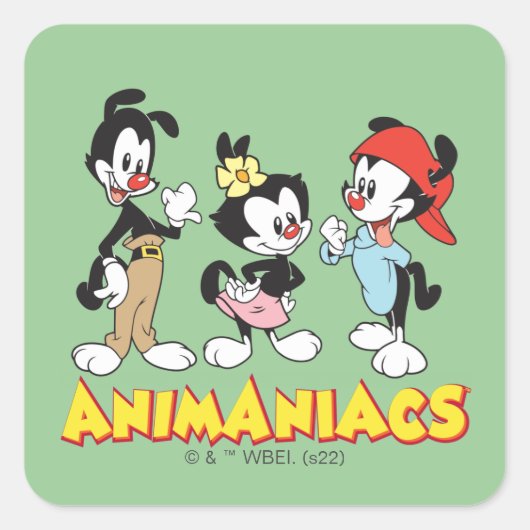 Animaniacs | Yakko, Dot und Wakko Stehend Quadratischer Aufkleber (Vorderseite)