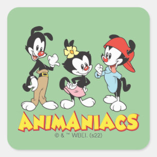 Animaniacs Yakko, Dot und Wakko Stehend Quadratischer Aufkleber