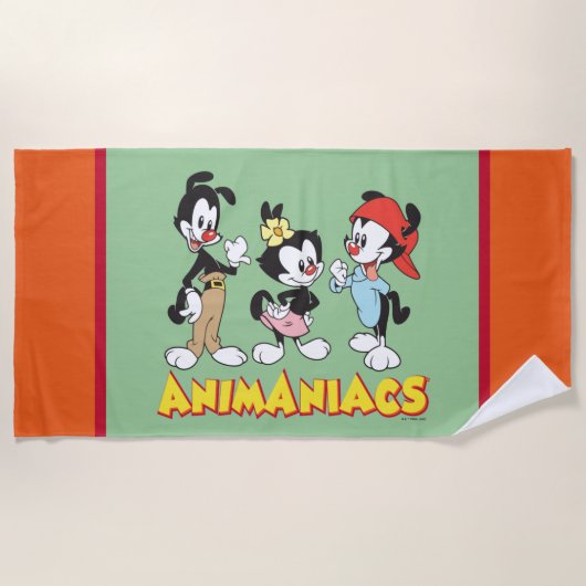 Animaniacs | Yakko, Dot und Wakko Stehend Strandtuch (Vorderseite)