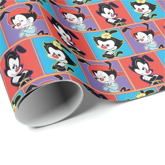 Animaniacs | Yakko, Dot, & Wakko Panel Grafik Geschenkpapier (Rolleneckpunkt)