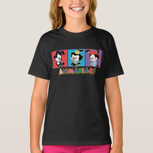 Animaniacs | Yakko, Dot, & Wakko Panel Grafik T-Shirt (Vorderseite)