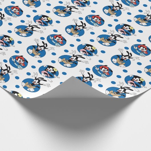 Animaniacs | Yakko, Wakko & Dot Circle Pattern Geschenkpapier (Ecke)