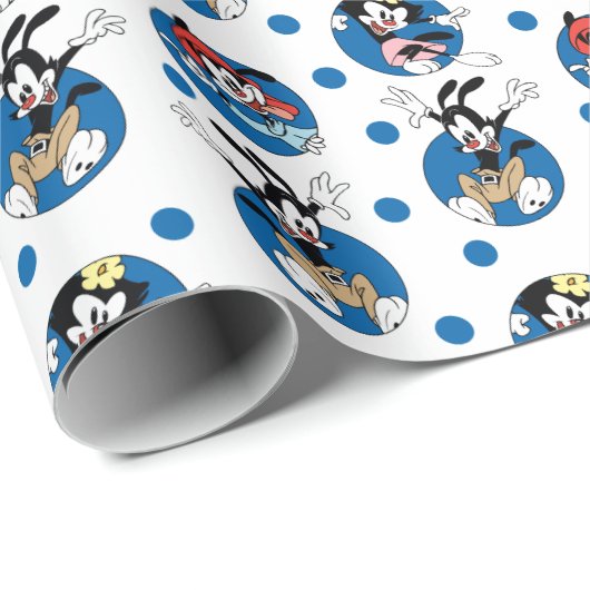 Animaniacs | Yakko, Wakko & Dot Circle Pattern Geschenkpapier (Rolleneckpunkt)