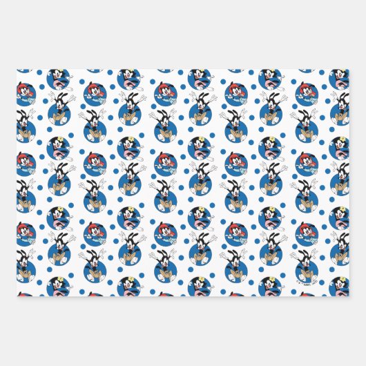 Animaniacs | Yakko, Wakko & Dot Circle Pattern Geschenkpapier Set (Vorderseite 3)