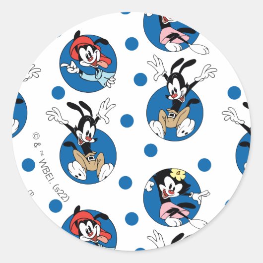 Animaniacs | Yakko, Wakko & Dot Circle Pattern Runder Aufkleber (Vorderseite)