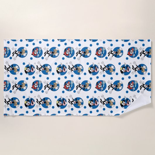 Animaniacs | Yakko, Wakko & Dot Circle Pattern Strandtuch (Vorderseite)