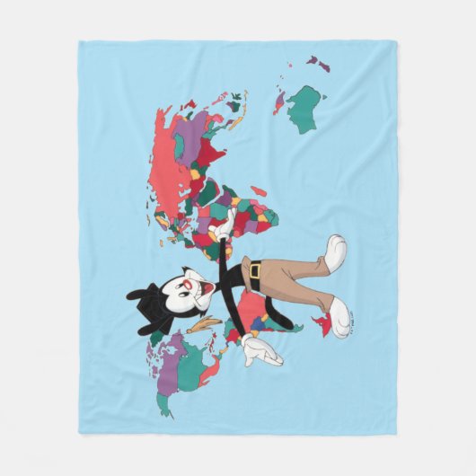 Animaniacs | Yakkos Weltkarte Grafik Fleecedecke (Vorderseite)