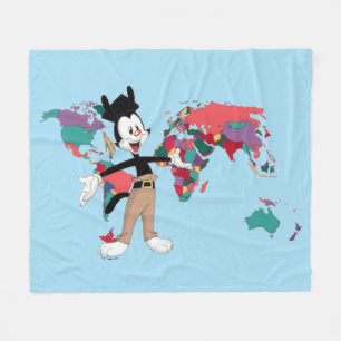 Animaniacs   Yakkos Weltkarte Grafik Fleecedecke