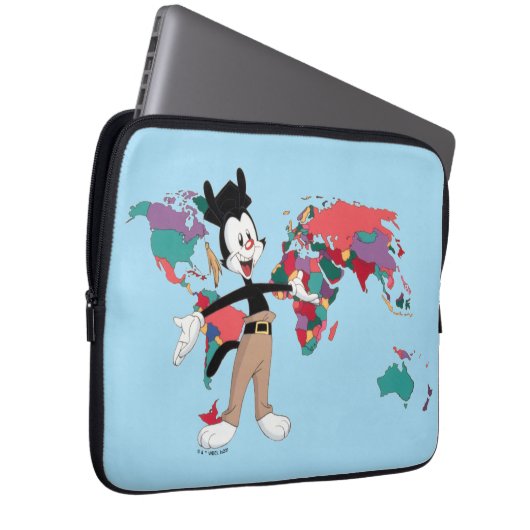 Animaniacs | Yakkos Weltkarte Grafik Laptopschutzhülle (Vorne Rechts)