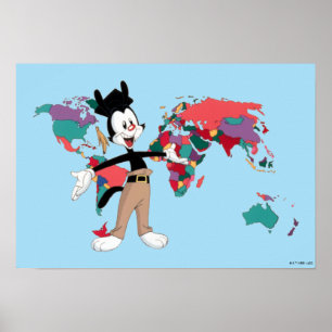 Animaniacs   Yakkos Weltkarte Grafik Poster
