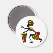 Animated African Drummer Magnet (Vorderseite/Rückseite)