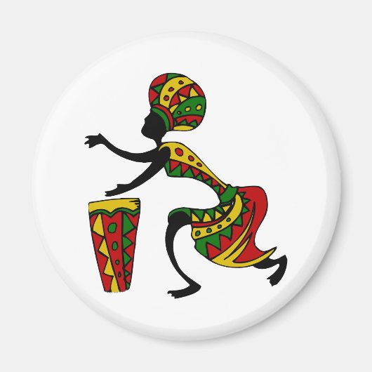 Animated African Drummer Magnet (Vorne)